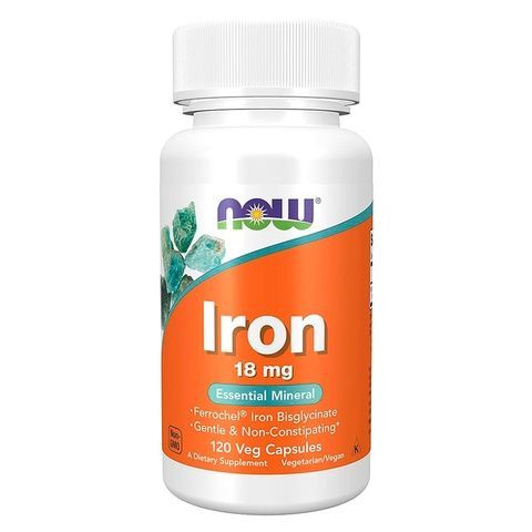 Now Foods Iron 18 mg Бісгліцинат заліза 120 caps