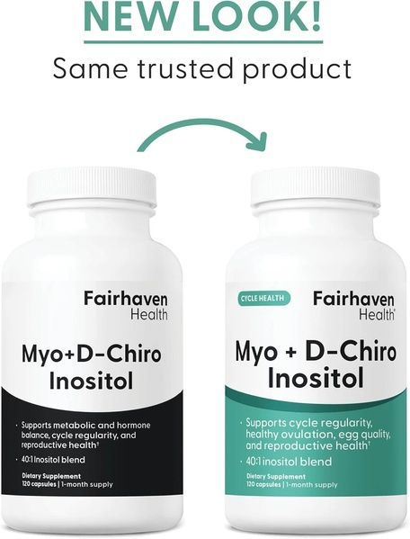 Fairhaven Health Myo + D-Chiro Inositol Міо-інозитол + D-хіро інозитол 120 Capsules