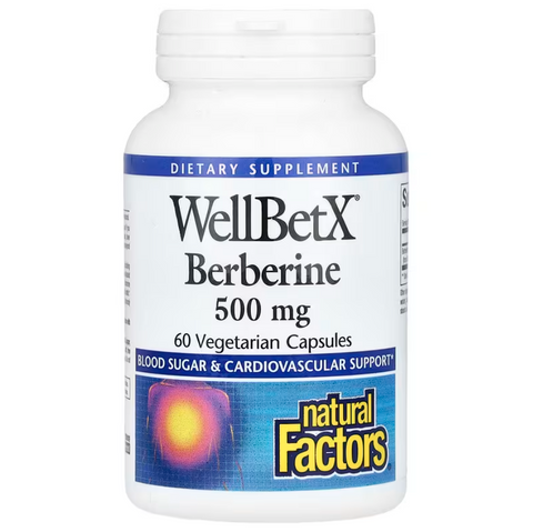 Natural Factors WellBetX Berberine Берберин 500 mg 60 Vegetarian Capsules