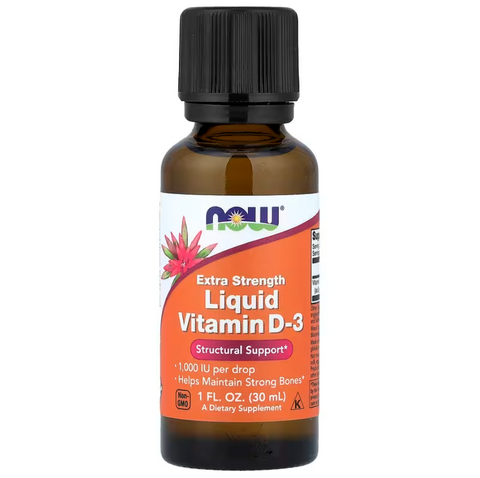 Now Foods Liquid Vitamin D-3 Extra Strength 1000 IU Рідкий Вітамін Д3 30 ml