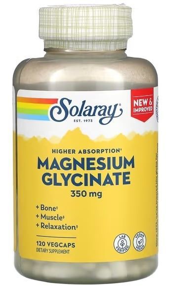Solaray Magnesium Glycinate 350 mg Гліцинат магнію 120 Veg Caps