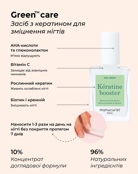 Manucurist Keratine Booster Засіб з кератином для зміцнення нігтів 15 ml