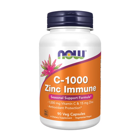 Now Foods C-1000 Zinc Immune Seasonal Support Formula Вітамін С та Цинк 90 veg caps