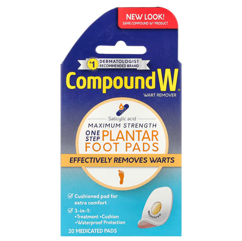 Compound W Maximum Strength One Step Plantar Foot Pads Засіб для видалення бородавок 20 шт