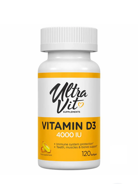 UltraVit Vitamin D3 4000 IU Вітамін D3 4000 МО 120 Softgels