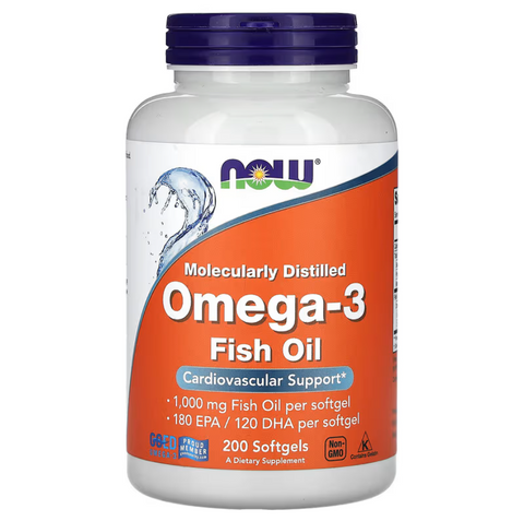Now Foods Molecularly Distilled Omega-3 Риб'ячий жир 200 Softgels
