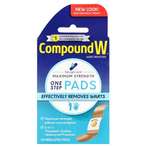 Compound W Wart Remover One Step Pads Maximum Strength Засіб для видалення бородавок 14 шт