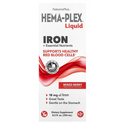 Nature's Plus Hema-Plex Liquid Iron Mixed Berry Комплекс вітамінів та мінералів із залізом 250 ml