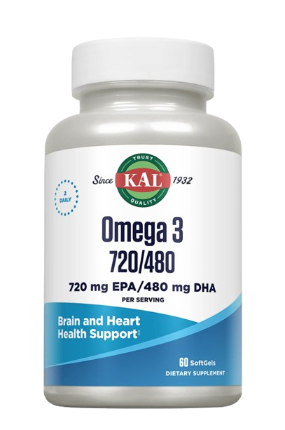 KAL Omega-3 720 EPA / 480 DHA Дієтична добавка Омега-3 60 softgels