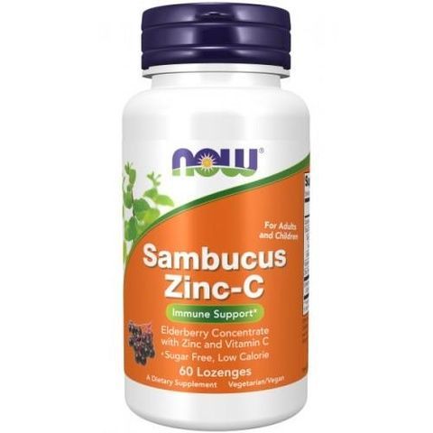 Now Foods Sambucus Zinc-C Цинк із вітаміном C Бузина 60 lozenges