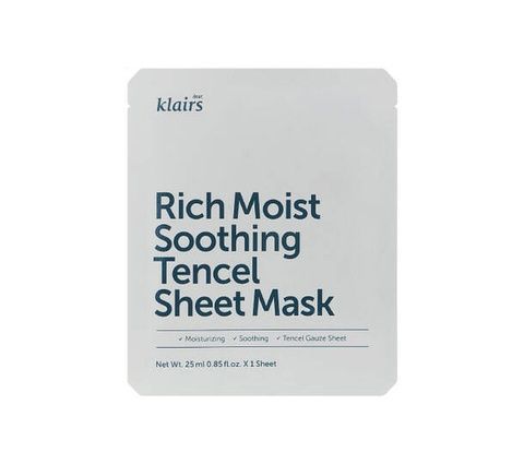 DEAR, KLAIRS Rich Moist Soothing Tencel Sheet Mask Зволожувальна тканинна маска для обличчя