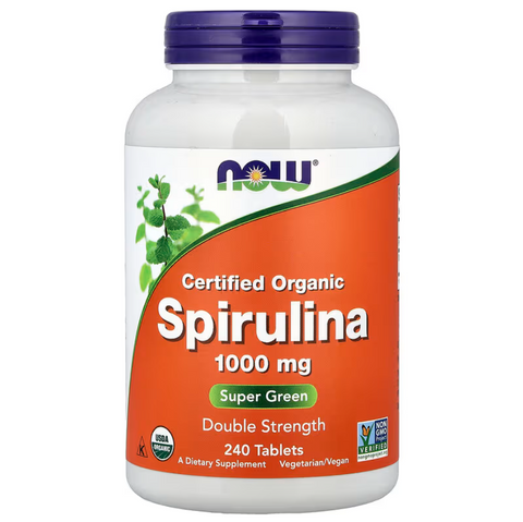 Now Foods Spirulina Сертифікована Органічна Спіруліна 1000 mg 240 Tablets