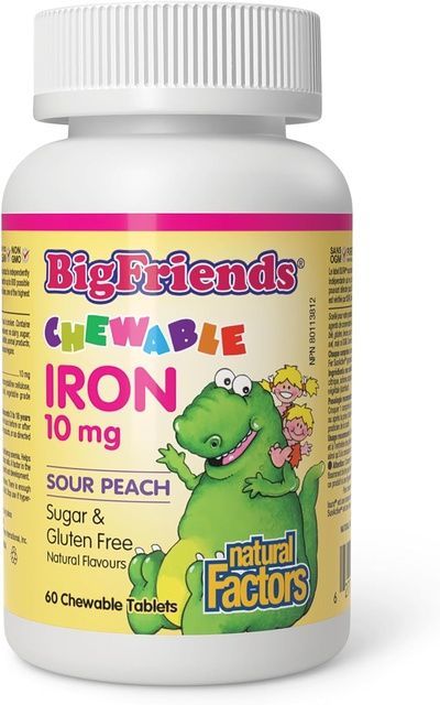 Natural Factors Big Friends Chewable Iron 10 mg Залізо 60 tabs