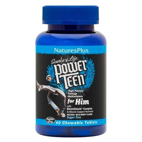 Nature's Plus Source of Life Power Teen Вітаміни для хлопчиків-підлітків 60 Chewable Tablets