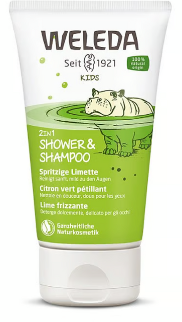 Weleda Kids 2-in-1 Shower & Shampoo Sparkling Lime Дитячий шампунь-гель Лайм 150 ml