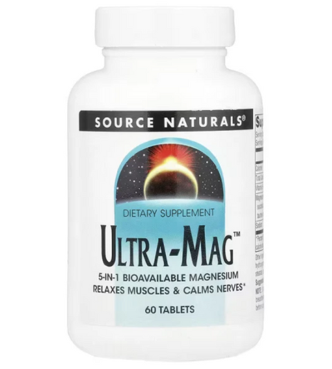 Source Naturals Ultra-Mag Високоефективний комплекс з магнієм 60 tablets