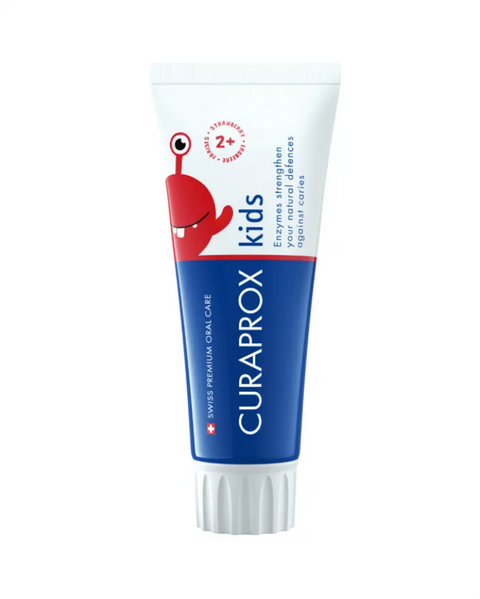 Curaprox Kids Strawberry Toothpaste Зубна паста дитяча зі смаком полуниці містить фтор 60 ml