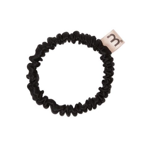 MON MOU SILK SLIM SCRUNCHIE BLACK Тонка чорна резинка з натурального шовку 1 шт
