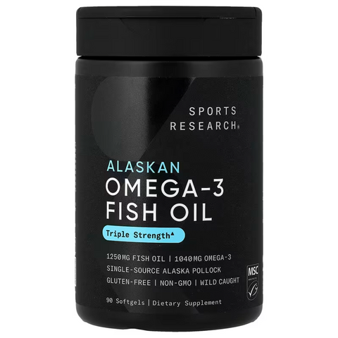 Sports Research Triple Strength Omega 3 Fish Oil 1250 mg Омега-3 потрійна сила 90 Softgels