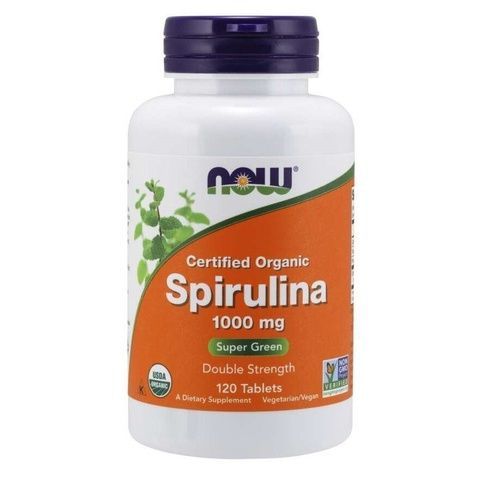 Now Foods Spirulina Сертифікована Органічна Спіруліна 1000 mg 120 Tablets