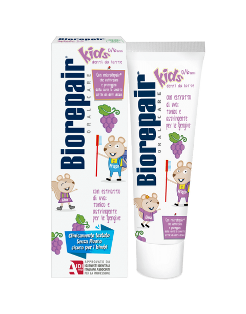 Biorepair Дитяча зубна паста &laquo;Веселе мишеня&raquo; виноград від 0 до 6 років 50 ml