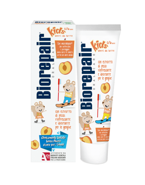 Biorepair Дитяча зубна паста &laquo;Веселе мишеня&raquo; персик від 0 до 6 років 50 ml