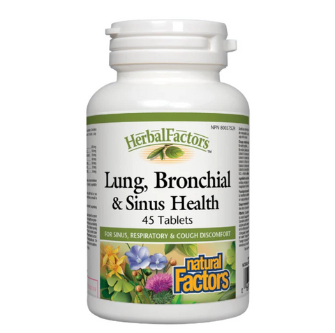 Natural Factors Lung Bronchial & Sinus Health Здоров&rsquo;я легенів, бронхів і носових пазух 45 Tablets