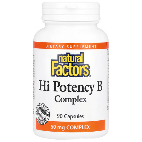 Natural Factors Hi Potency B Complex 50 mg Високоефективний комплекс вітамінів групи B 90 caps