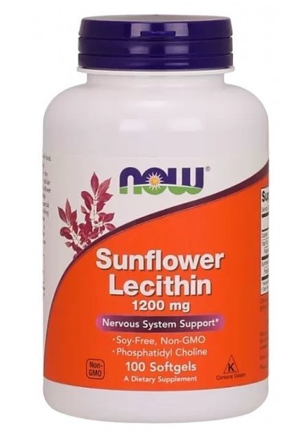 Now Foods Sunflower Lecithin 1200 mg Соняшниковий лецитин 100 Capsules