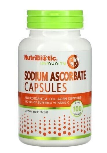 NutriBiotic Sodium Ascorbate Аскорбат натрію 850 mg 100 caps