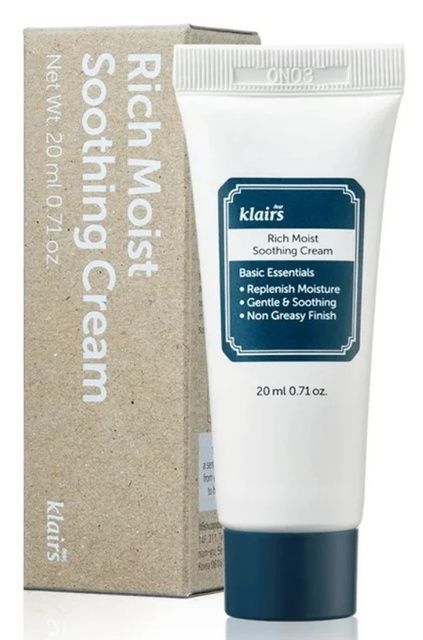 Dear, Klairs Rich Moist Soothing Cream Зволожуючий заспокійливий крем для обличчя 20 g