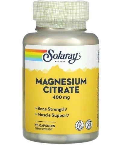 Solaray Magnesium Citrate 400 mg Цитрат магнію 90 caps