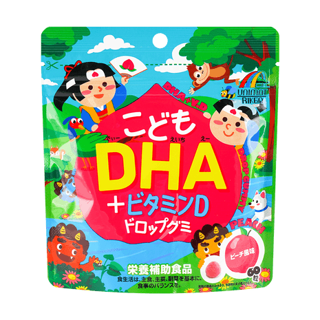 Unimat Riken Children DHA+Vitamin D Drop Gumi Peach flavor Дитячі мармеладки з риб'ячим жиром 60 шт