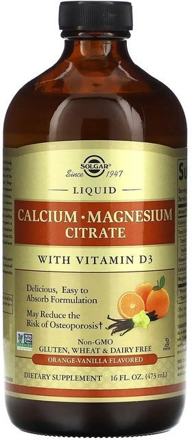 Solgar Liquid Calcium Magnesium Citrate With Vitamin D3 зі смаком апельсину 473 ml