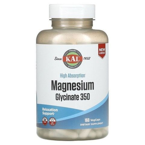 KAL Magnesium Glycinate 350 Гліцинат магнію з високою абсорбцією 160 VegCaps