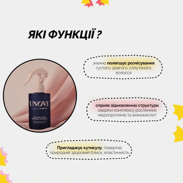 UNOVE No-Wash Water Ampoule Treatment Незмивний спрей-догляд для захисту і відновлення 200 ml