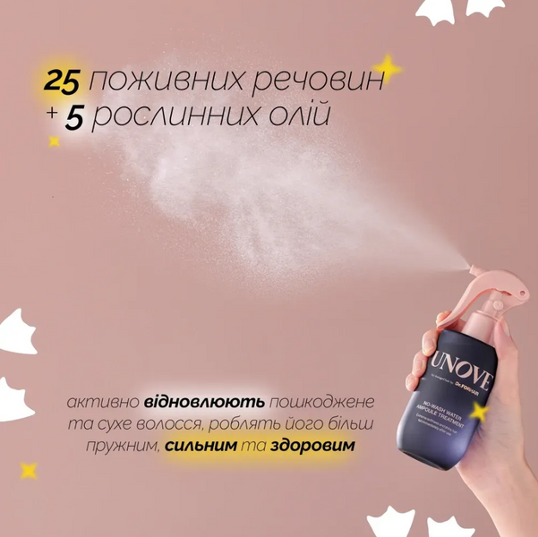 UNOVE No-Wash Water Ampoule Treatment Незмивний спрей-догляд для захисту і відновлення 200 ml