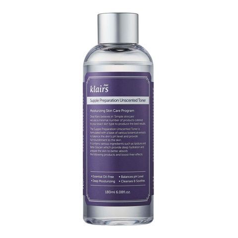 Dear, Klairs Supple Preparation Unscented Toner Зволожуючий тонік без ароматизатора 180 ml