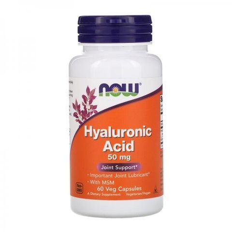 Now Foods Hyaluronic Acid Гіалуронова кислота 50 mg 60 Veg Capsules