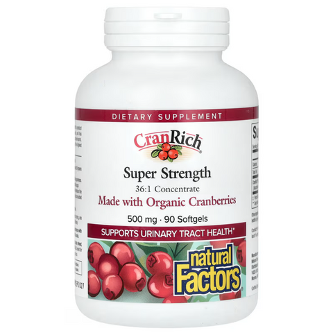 Natural Factors Super Strength Cranberry Concentrate 36:1 500 mg Екстракт журавлини 90 Soft Gels
