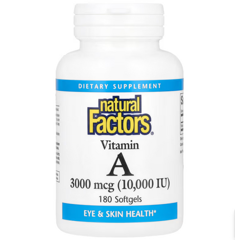 Natural Factors Vitamin A Вітамін A 3000 мкг (10 000 МО) 180 capsules